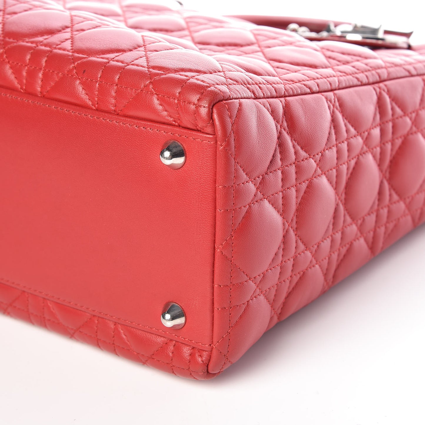 Lambskin Cannage Large Lady Dior Red