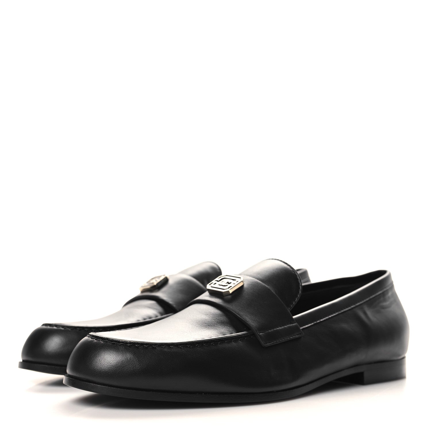 Chanel Lambskin Enamel CC Moccasin Loafers 40.5 Black 4 of 10