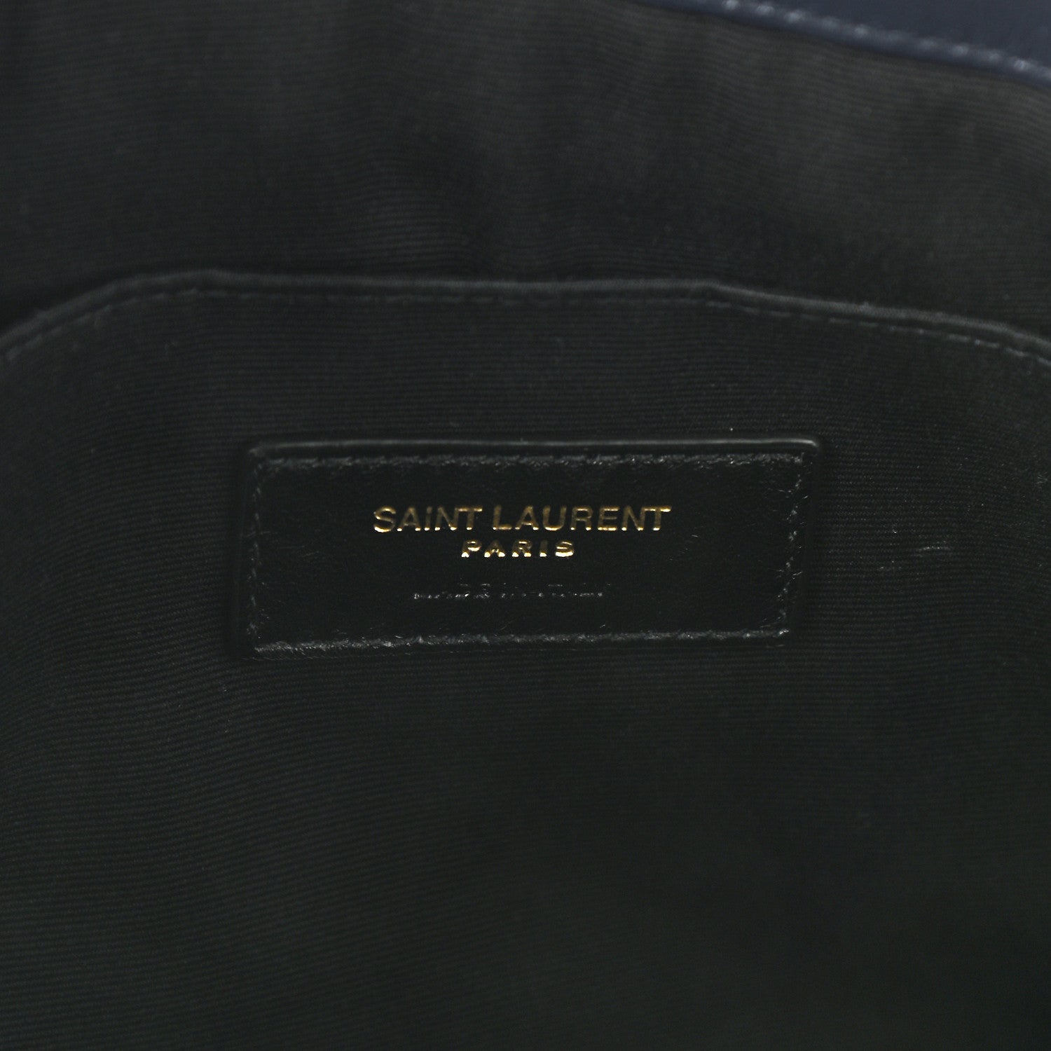 Saint Laurent Calfskin Matelasse Chevron Monogram Document Holder Marine 6 of 8