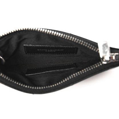 Saint Laurent Calfskin Matelasse Monogram Key Pouch Black 5 of 10