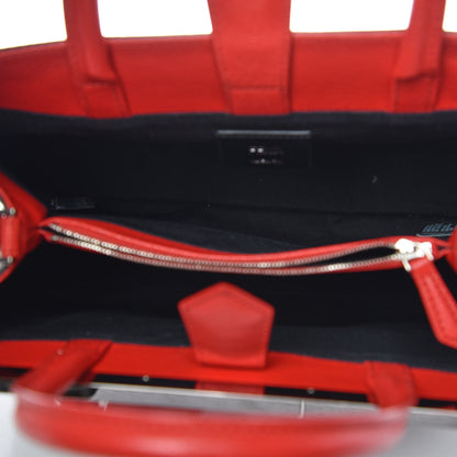 Fendi Vitello Elite Petite 2Jours Tote Papavero Rosso 6 of 9