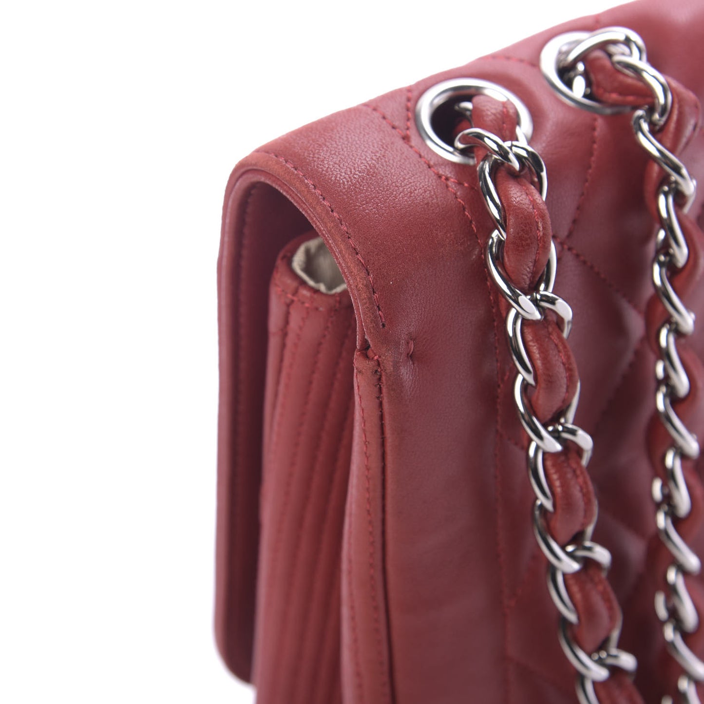 Lambskin Large Coco Rider Flap Red