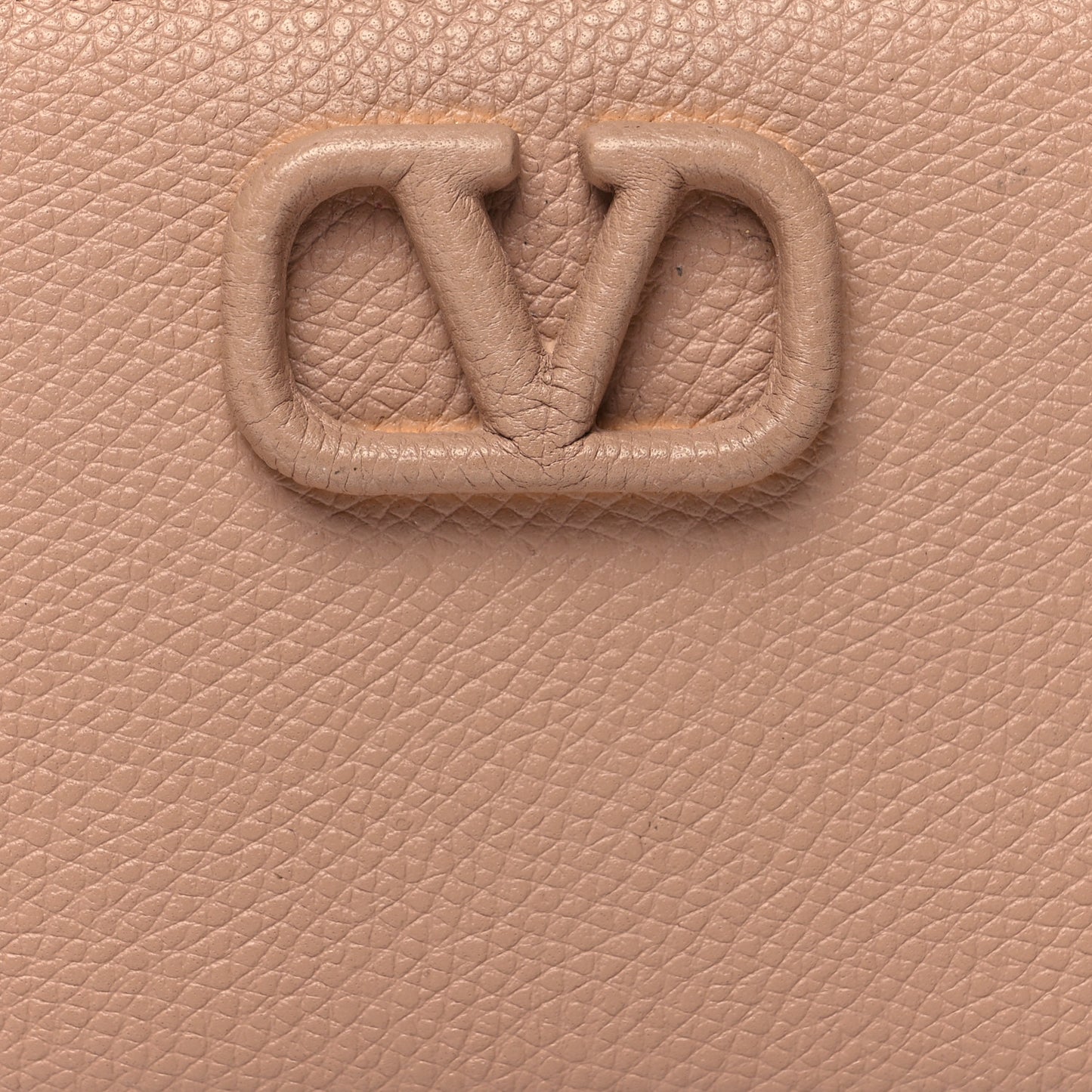 Calfskin Vlogo Zip Wallet Rose Cannelle