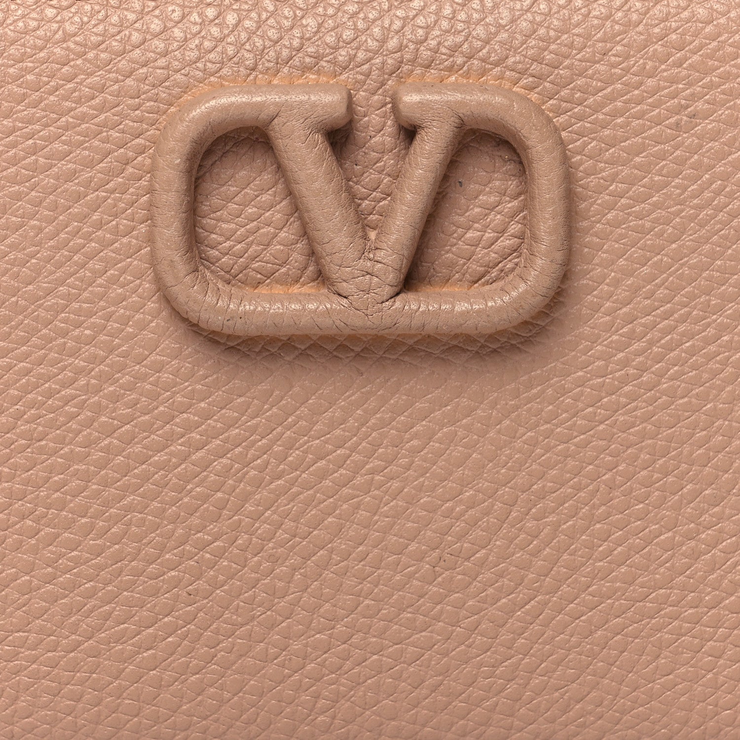 Valentino Garavani Calfskin Vlogo Zip Wallet Rose Cannelle 8 of 8