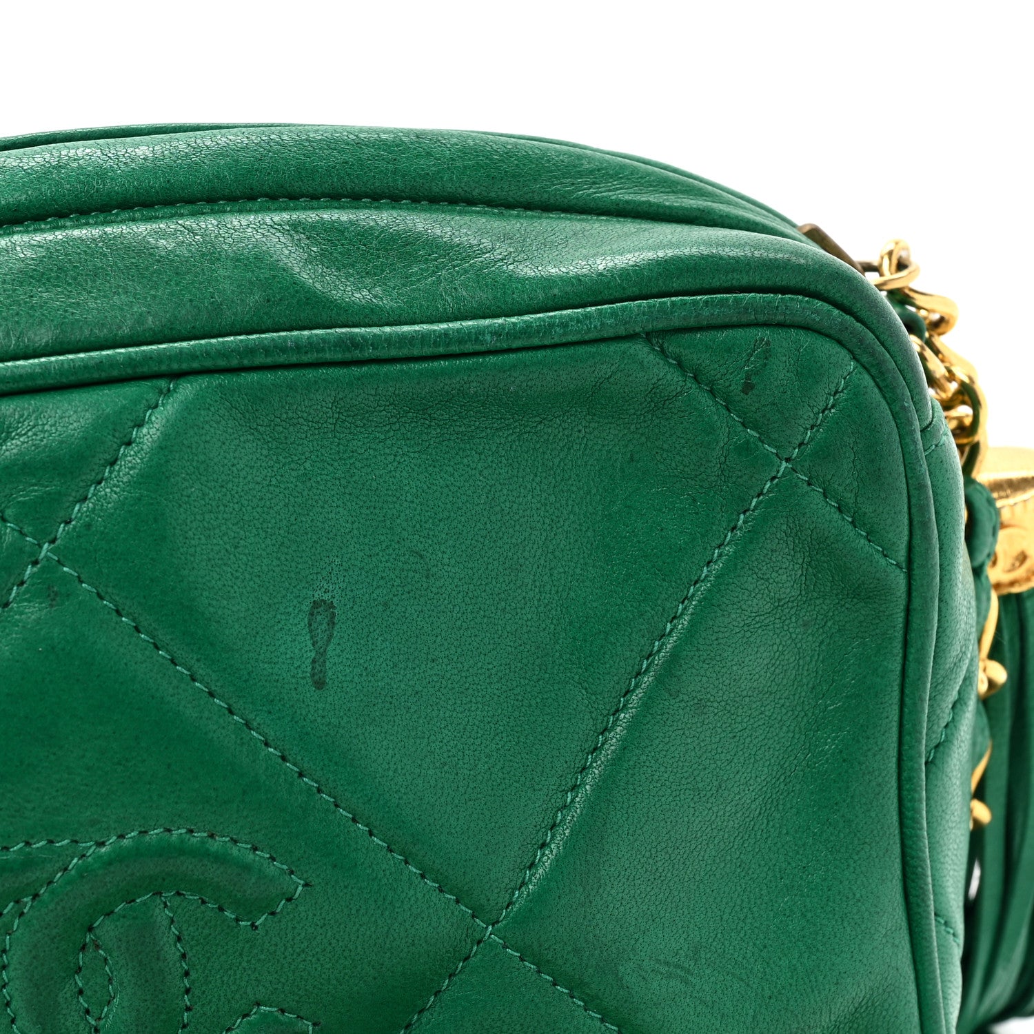 Chanel Lambskin Quilted CC Tassel Camera Case Green 11 of 16