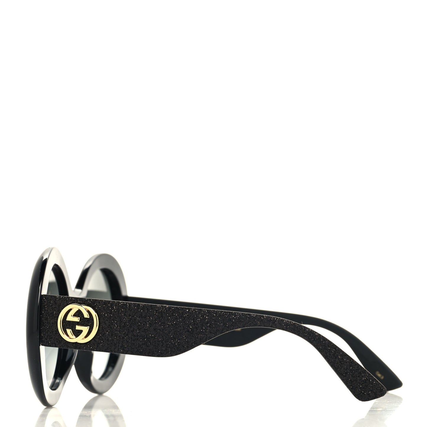 Acetate Round GG0101S Glitter Sunglasses Black