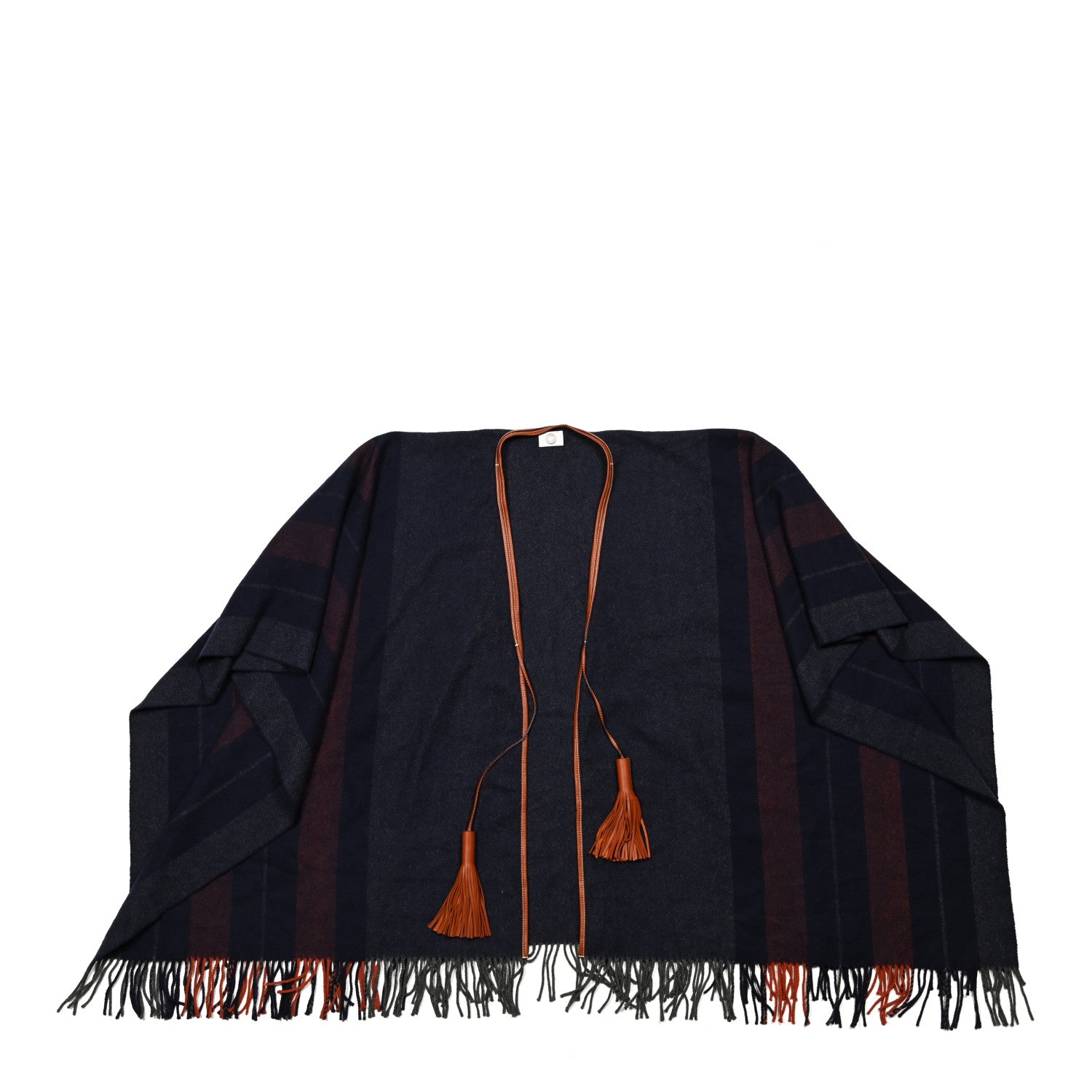Hermes Merino Wool Cashmere Rocabar Poncho Gris 2 of 6