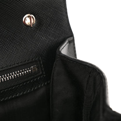 Salvatore Ferragamo Hammered Calfskin Vara Bow Chain Flap Crossbody Black 10 of 12