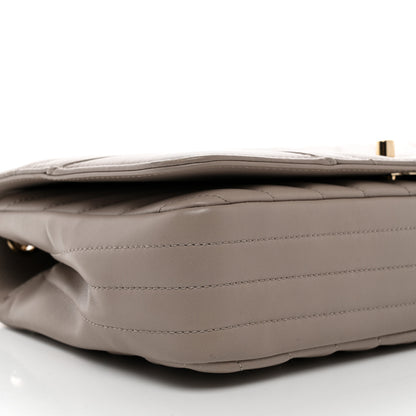 Chanel Calfskin Chevron Quilted Large Statement Flap Beige 9 of 10