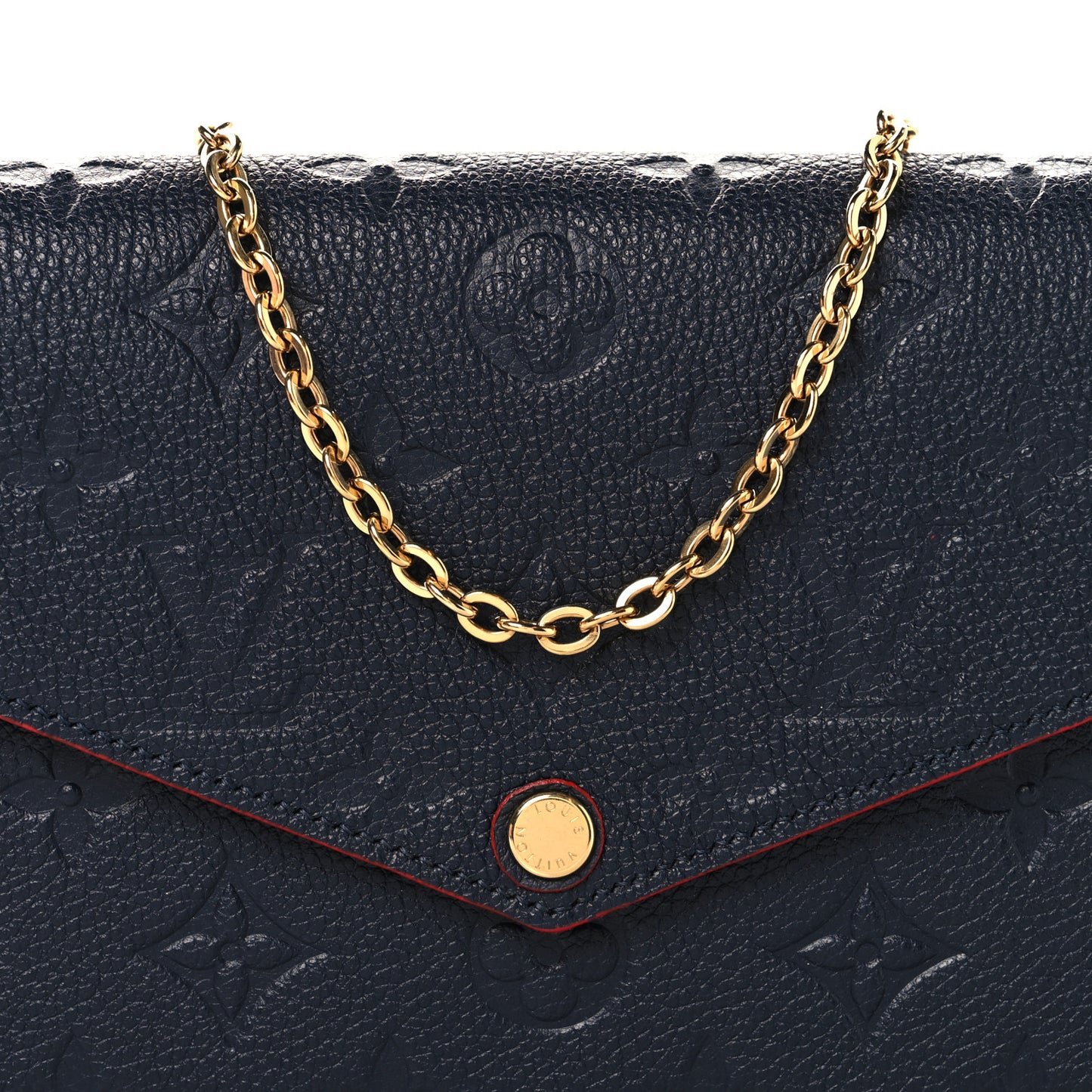 Empreinte Pochette Felicie Chain Wallet Marine Rouge
