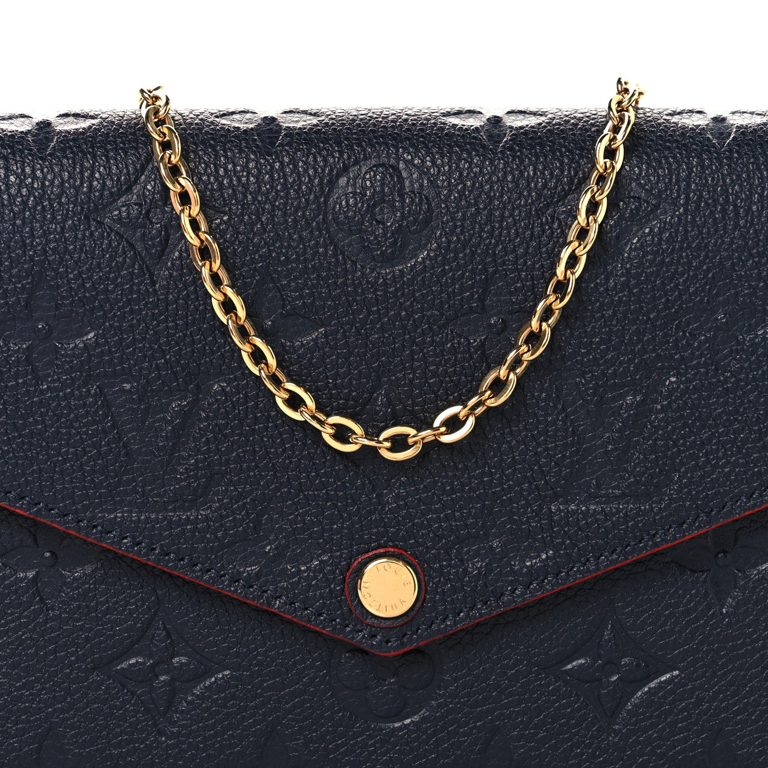 Louis Vuitton Empreinte Pochette Felicie Chain Wallet Marine Rouge 8 of 10