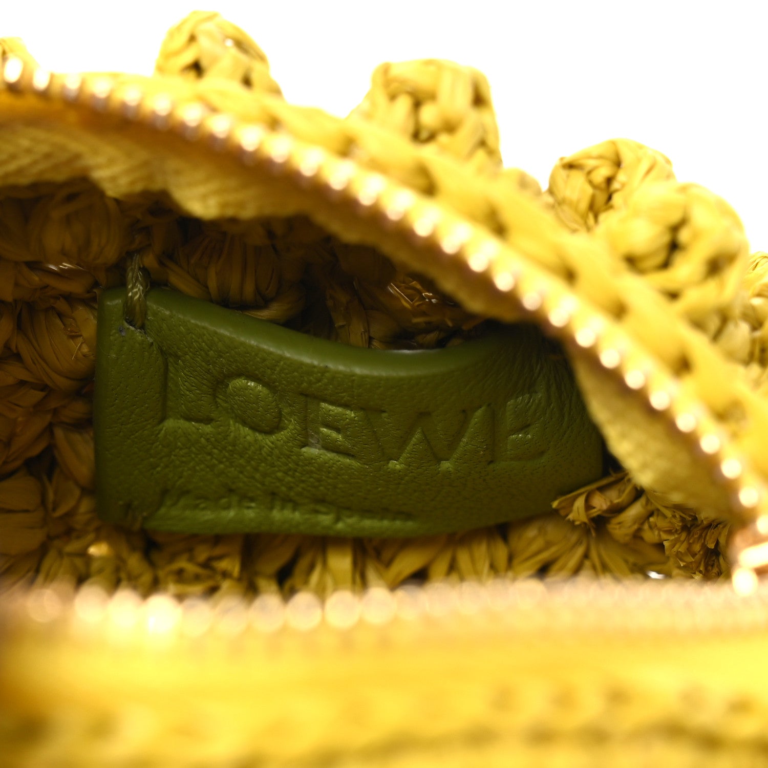 Loewe Raffia Calfskin Paula's Ibiza Lemon Coin Case Yellow 11 of 12