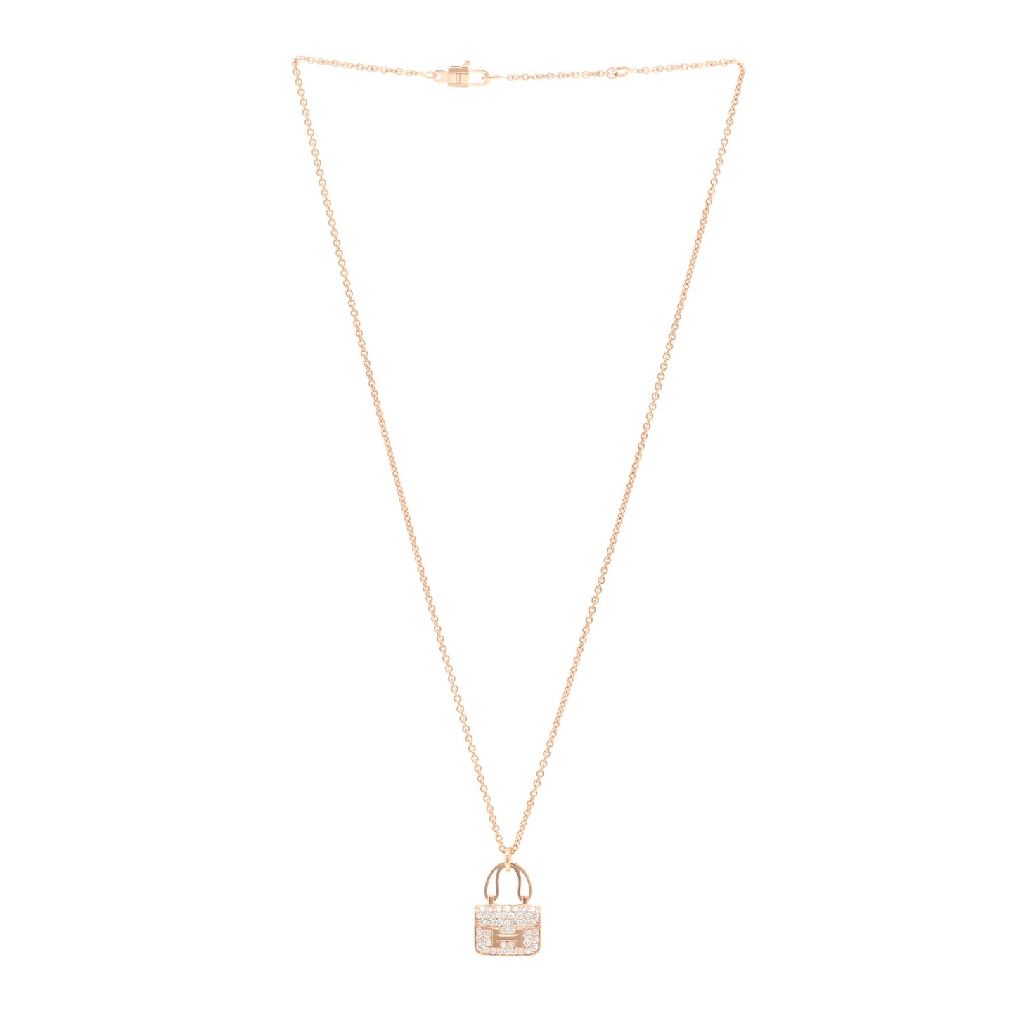 18K Rose Gold Diamond Constance Amulettes Pendant Necklace