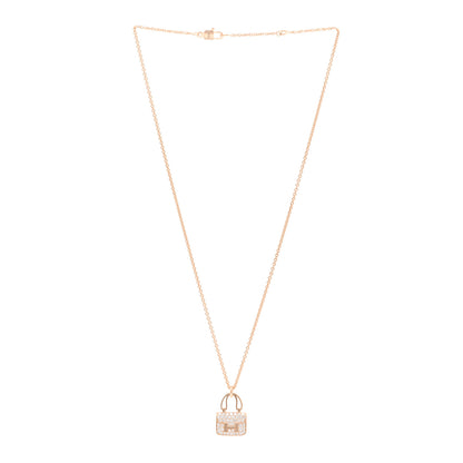 Hermes 18K Rose Gold Diamond Constance Amulettes Pendant Necklace 3 of 6