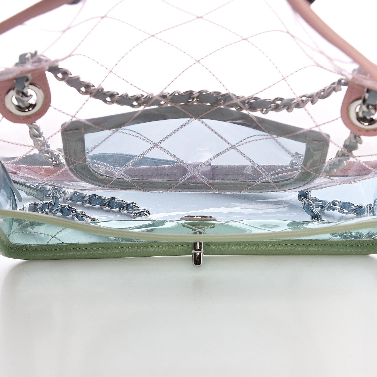 Chanel Lambskin PVC Quilted Mini Coco Splash Flap Blue Green 5 of 12