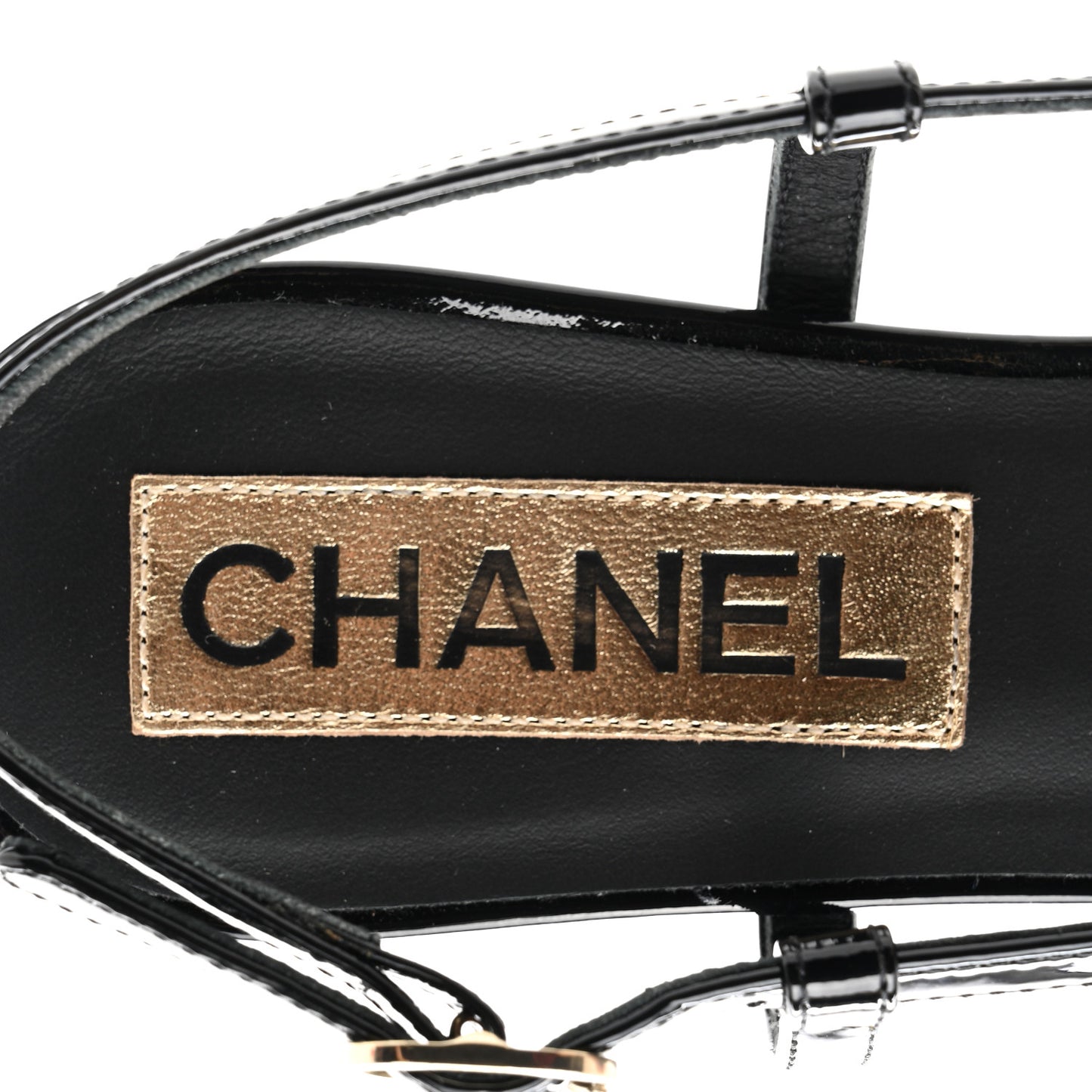 Patent CC Low Heel Slingback 38 Black