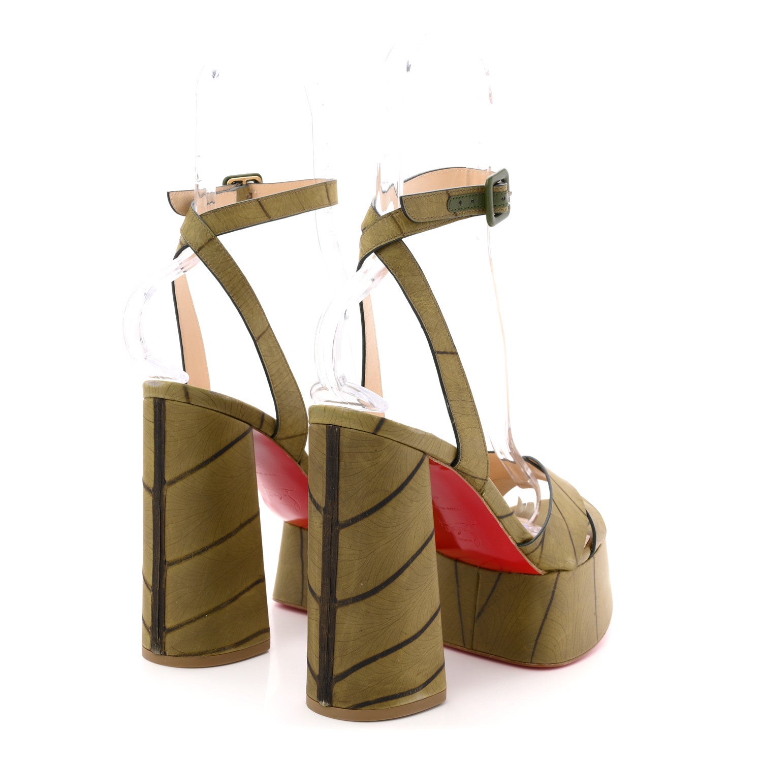 Christian Louboutin Cario Leaf Super Mariza 130 Sandals 40 Kaki 5 of 11