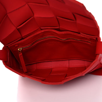 Bottega Veneta Lambskin Maxi Intrecciato Cassette Crossbody Bag Bright Red 4 of 10