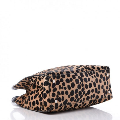 Alaia Calf Hair Leopard Print Alligator Tote Black 4 of 6