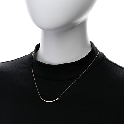 Tiffany 18K Rose Gold Small T Smile Pendant Necklace 2 of 6