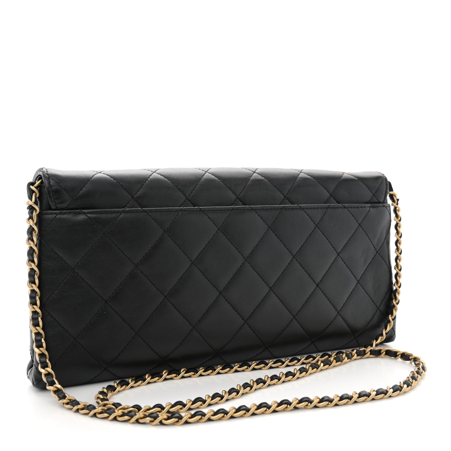 Chanel Calfskin Quilted Enchained Clutch Black 3 of 12