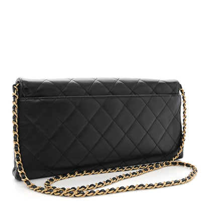Chanel Calfskin Quilted Enchained Clutch Black 3 of 12