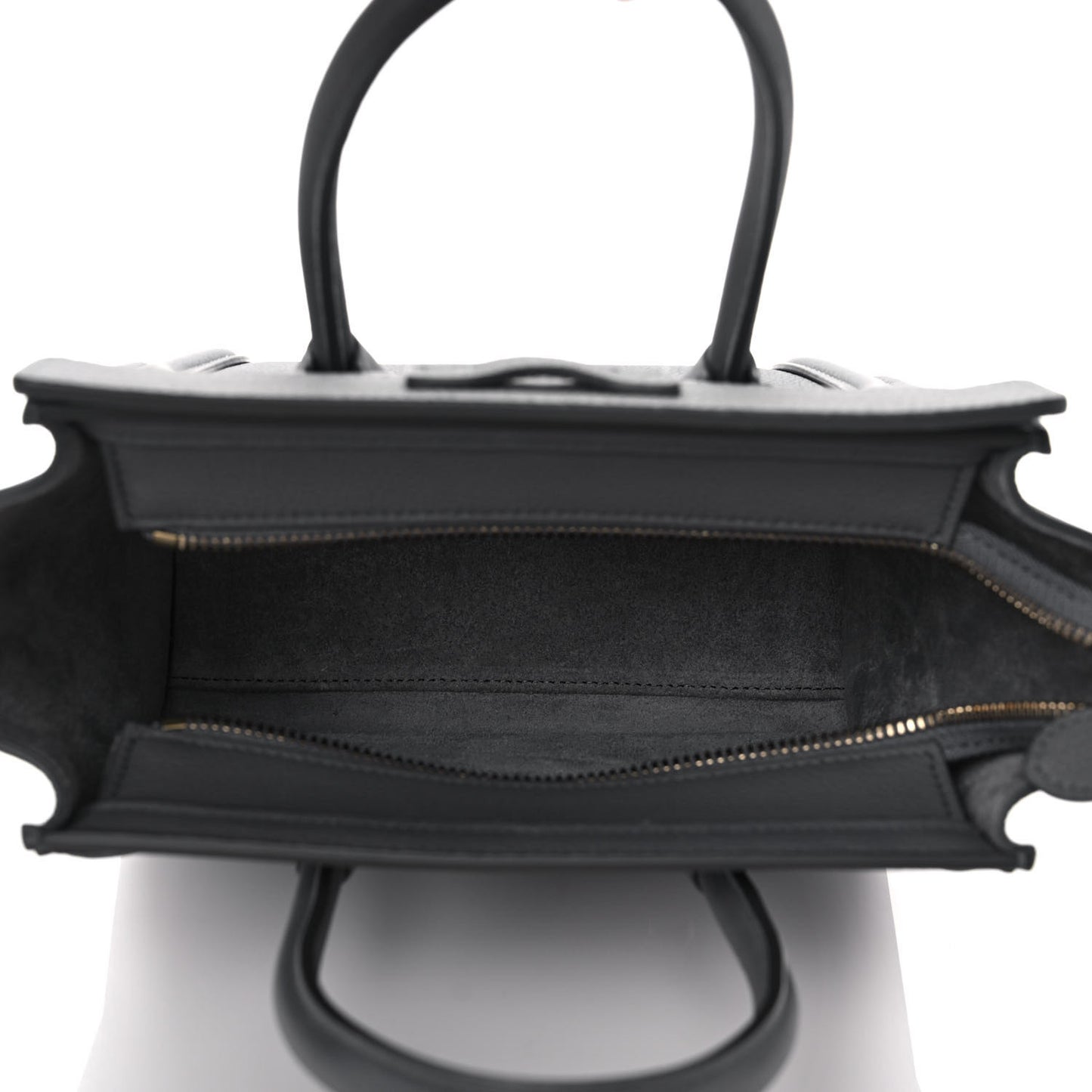 Drummed Calfskin Nano Luggage Kohl