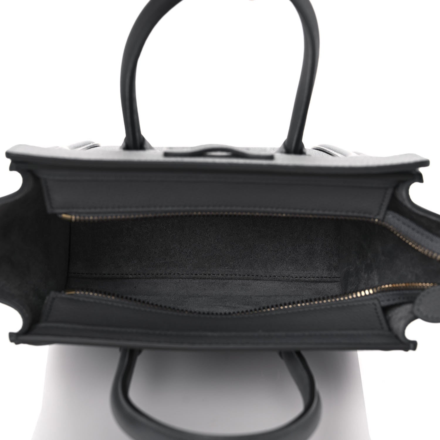 Celine Drummed Calfskin Nano Luggage Kohl 5 of 10
