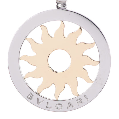 Bulgari 18K Yellow Gold Stainless Steel Tondo Sun Pendant Necklace 5 of 7