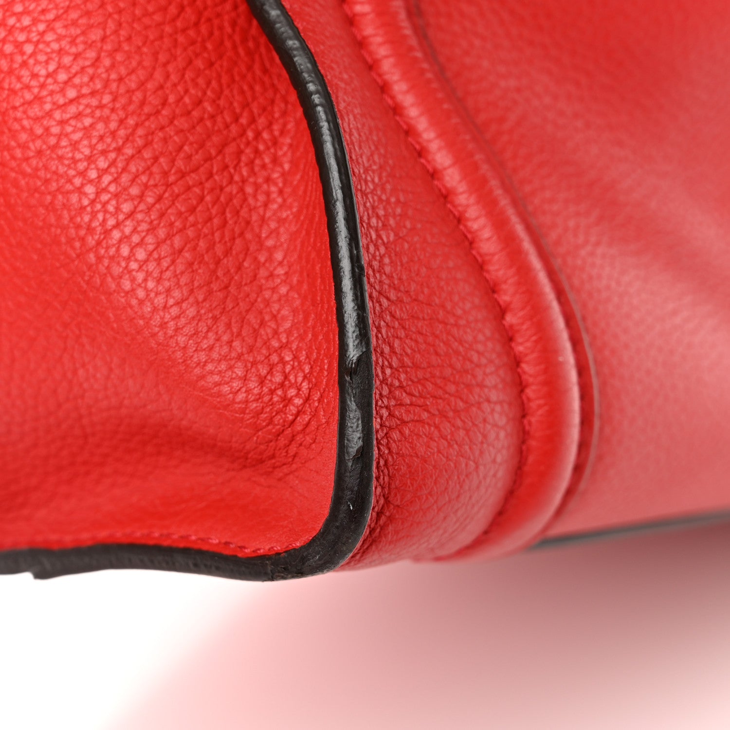 Celine Drummed Calfskin Mini Luggage Coquelicot 12 of 12