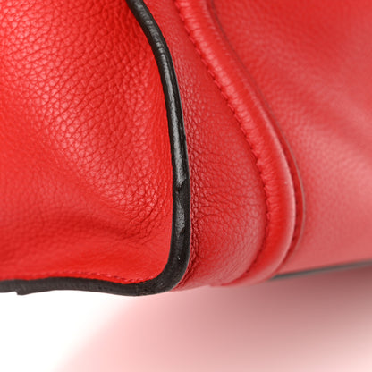 Celine Drummed Calfskin Mini Luggage Coquelicot 12 of 12