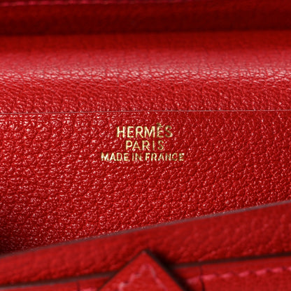 Hermes Chevre Mysore Bearn Gusset Wallet Rouge Vif 6 of 10