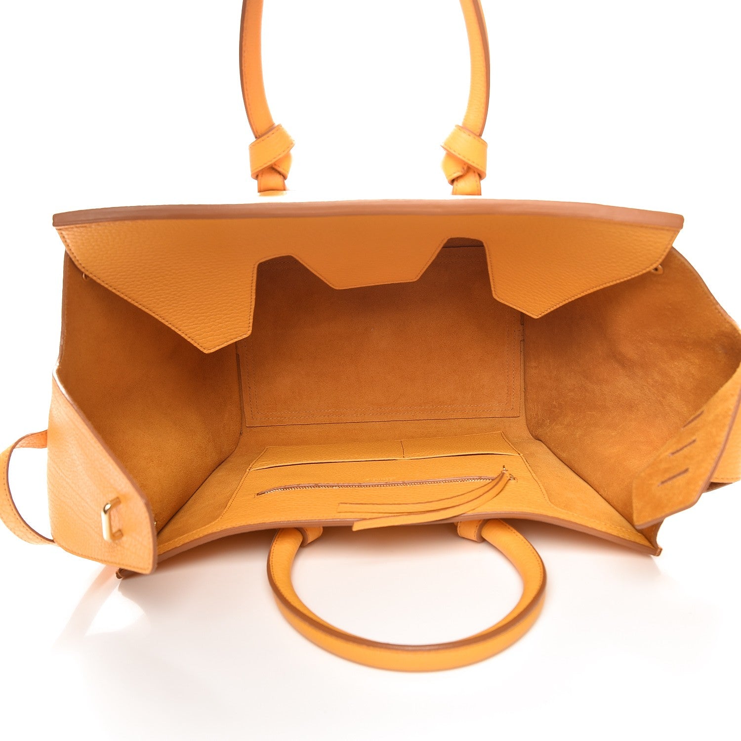 Celine Crisped Calfskin Small Tie Knot Tote Saffron 6 of 11