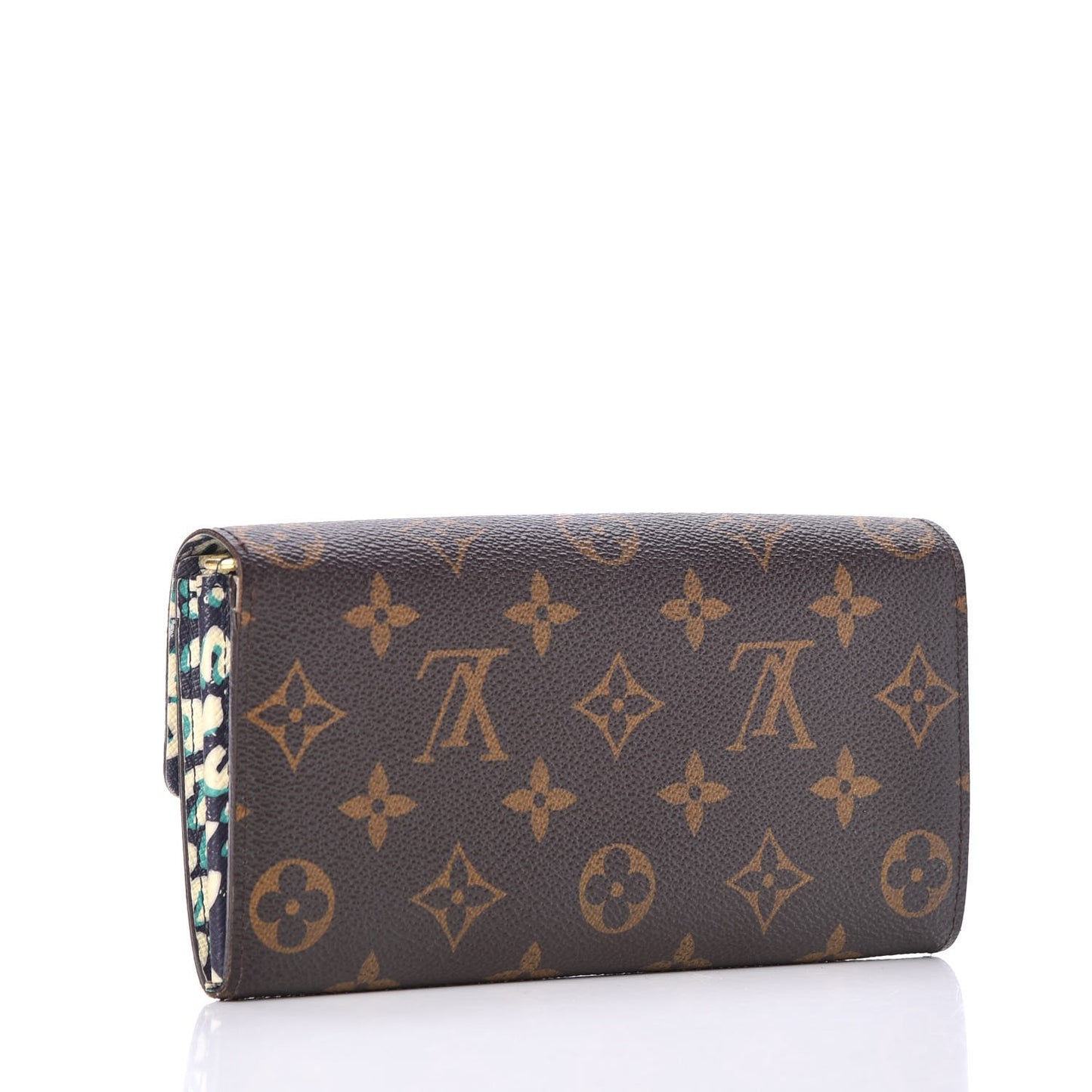 Monogram Leopard Sarah Wallet Blue Infini