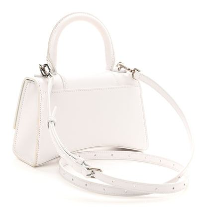 Balenciaga Shiny Box Calfskin Strass Hourglass Top Handle Bag XS White 3 of 10
