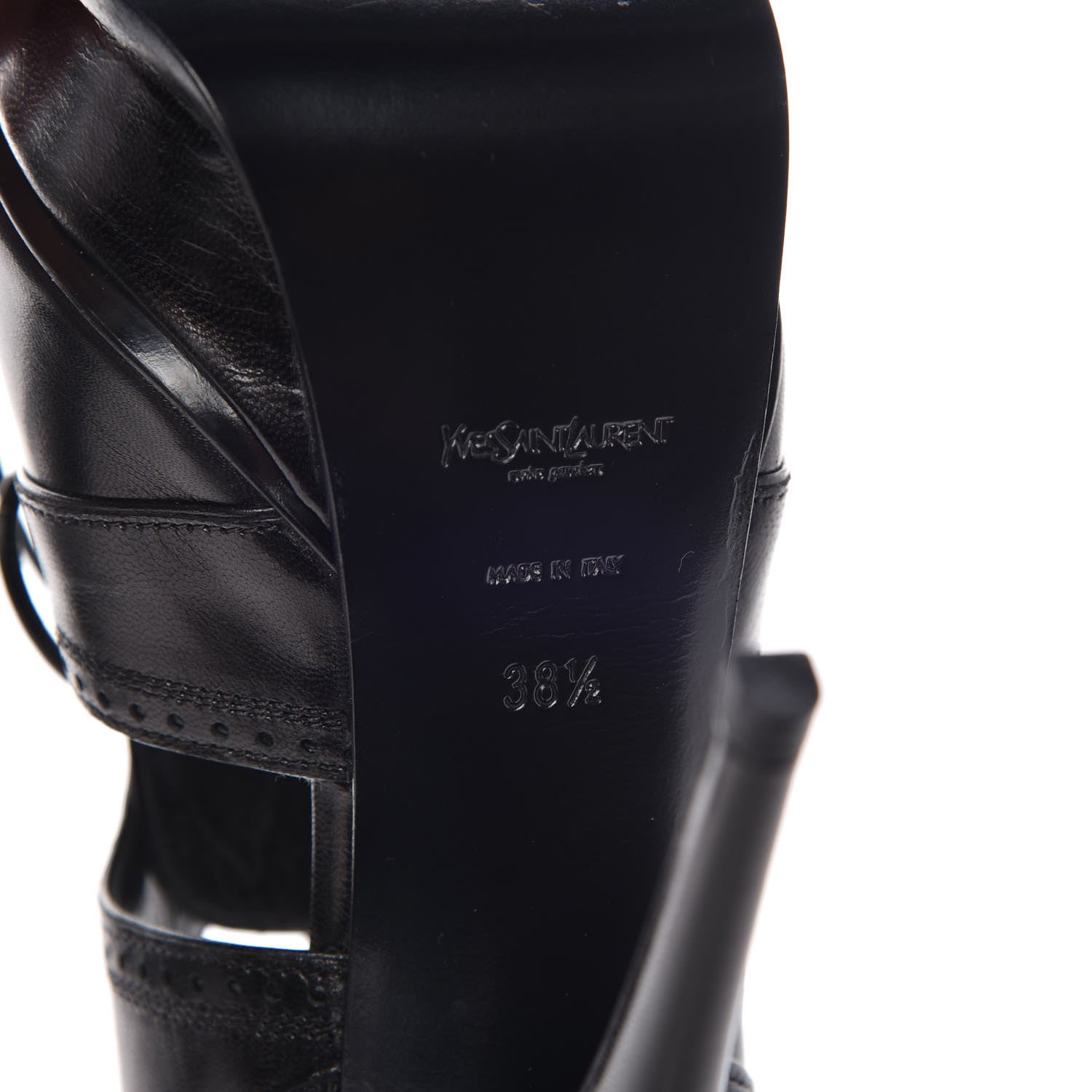 Saint Laurent Calfskin Tribute Tripon 105 Platform Sandals 38.5 Black 6 of 8