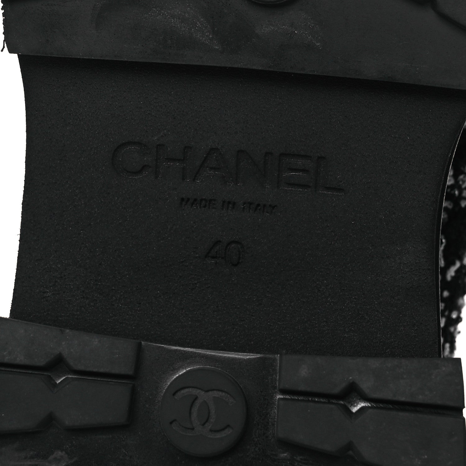 Chanel Tweed Patent Calfskin Short Boots 40 Black White 7 of 11