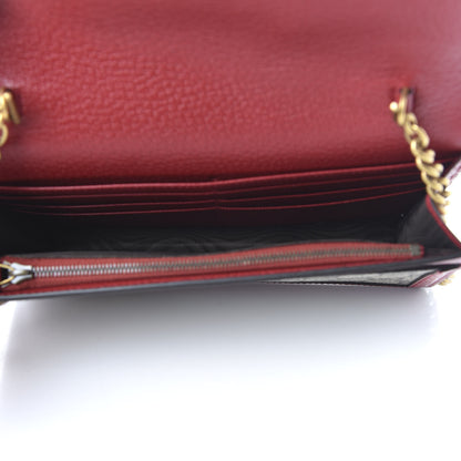 Gucci GG Supreme Monogram Web Queen Margaret Chain Wallet Red 5 of 10
