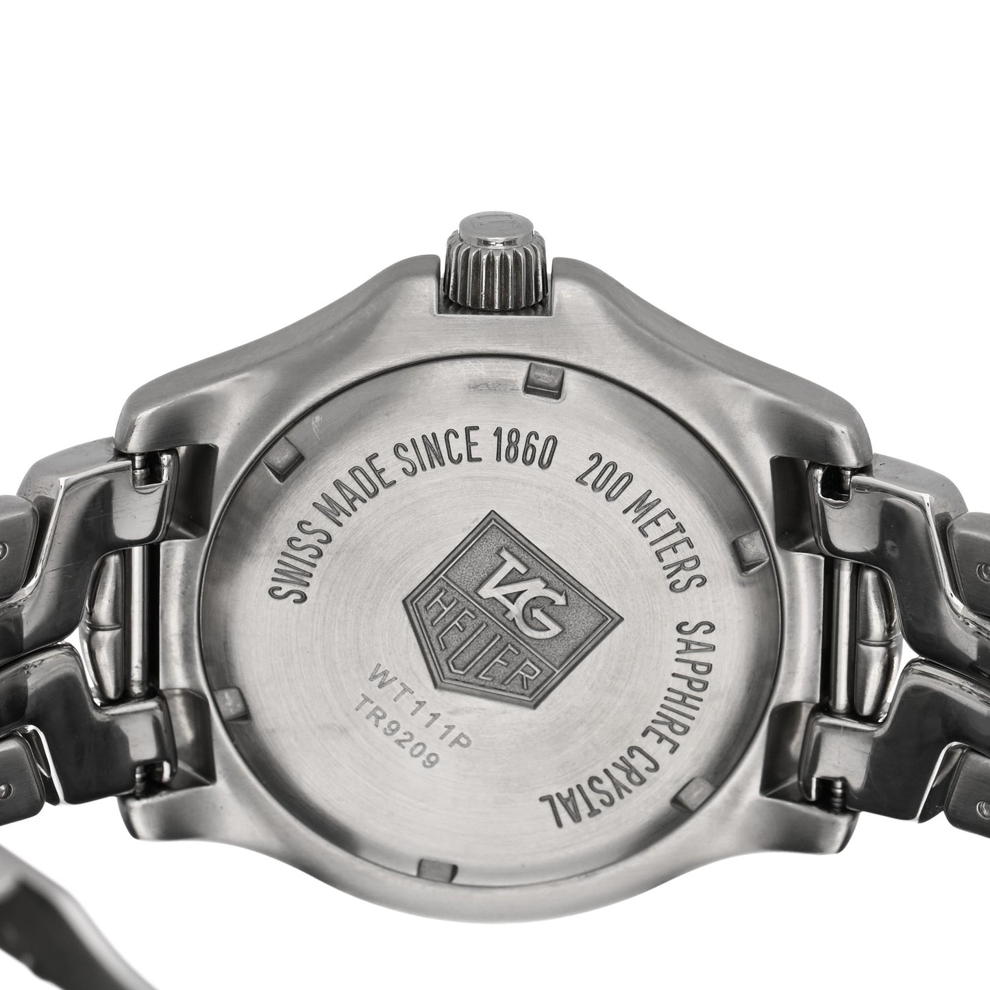Stainless Steel Diamond Bezel 41mm Link Quartz Watch Black WT111P