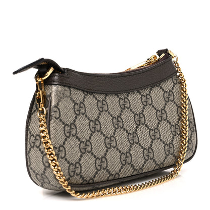 Gucci GG Supreme Monogram Textured Dollar Calfskin Mini Ophidia Chain Bag Beige Ebony 3 of 10