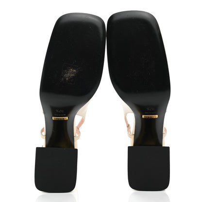 Gucci Malaga Kid Horsebit 75mm Slingback Pumps 37.5 Mystic White 5 of 7