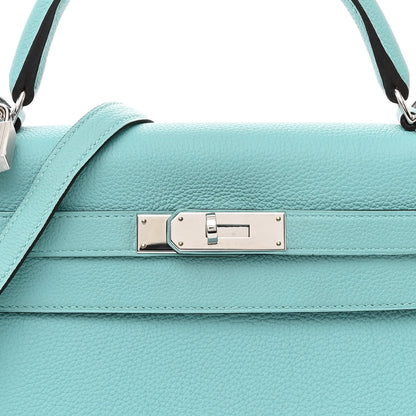 Hermes Togo Kelly Retourne 32 Bleu Atoll 8 of 10