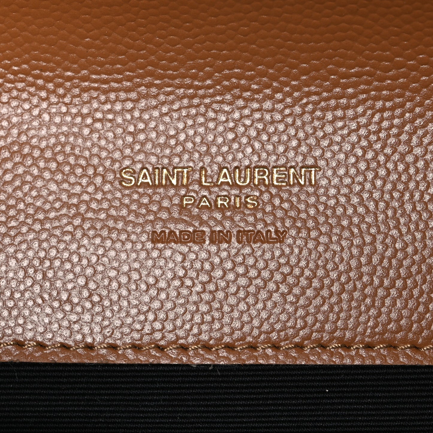 Grain De Poudre Matelasse Chevron Monogram Cassandre Flap Pouch Natural Dark