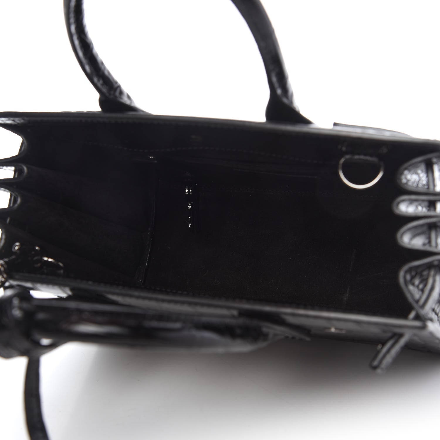 Saint Laurent Calfskin Crocodile Embossed Nano Sac De Jour Black 5 of 9