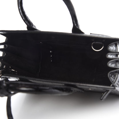Saint Laurent Calfskin Crocodile Embossed Nano Sac De Jour Black 5 of 9