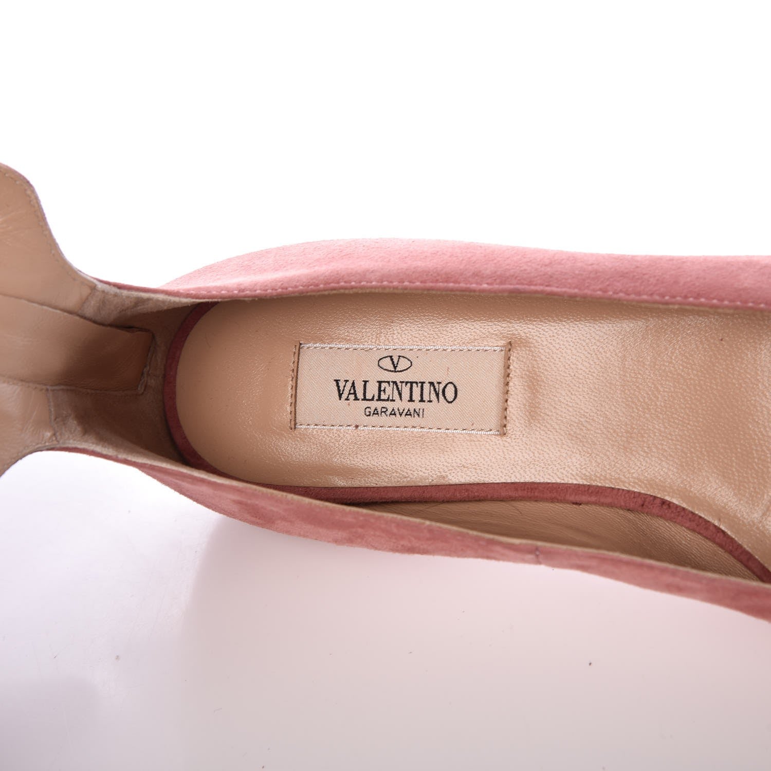 Valentino Garavani Suede Lace Up Plum Ballet Flats 37.5 Antique Rose 8 of 10
