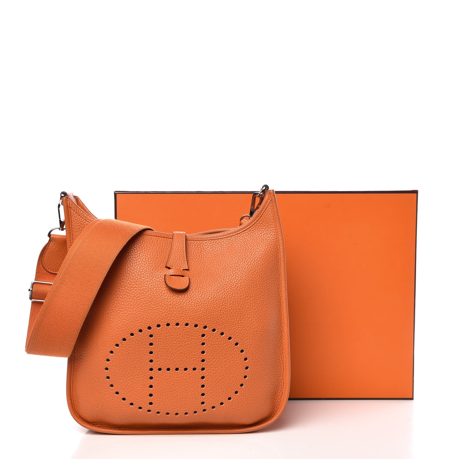 Hermes Taurillon Clemence Evelyne III PM Orange 15 of 15