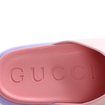 Gucci Soft Rubber Womens Interlocking G Platform 42mm Slide Sandals 40 Sugar Pink 8 of 10