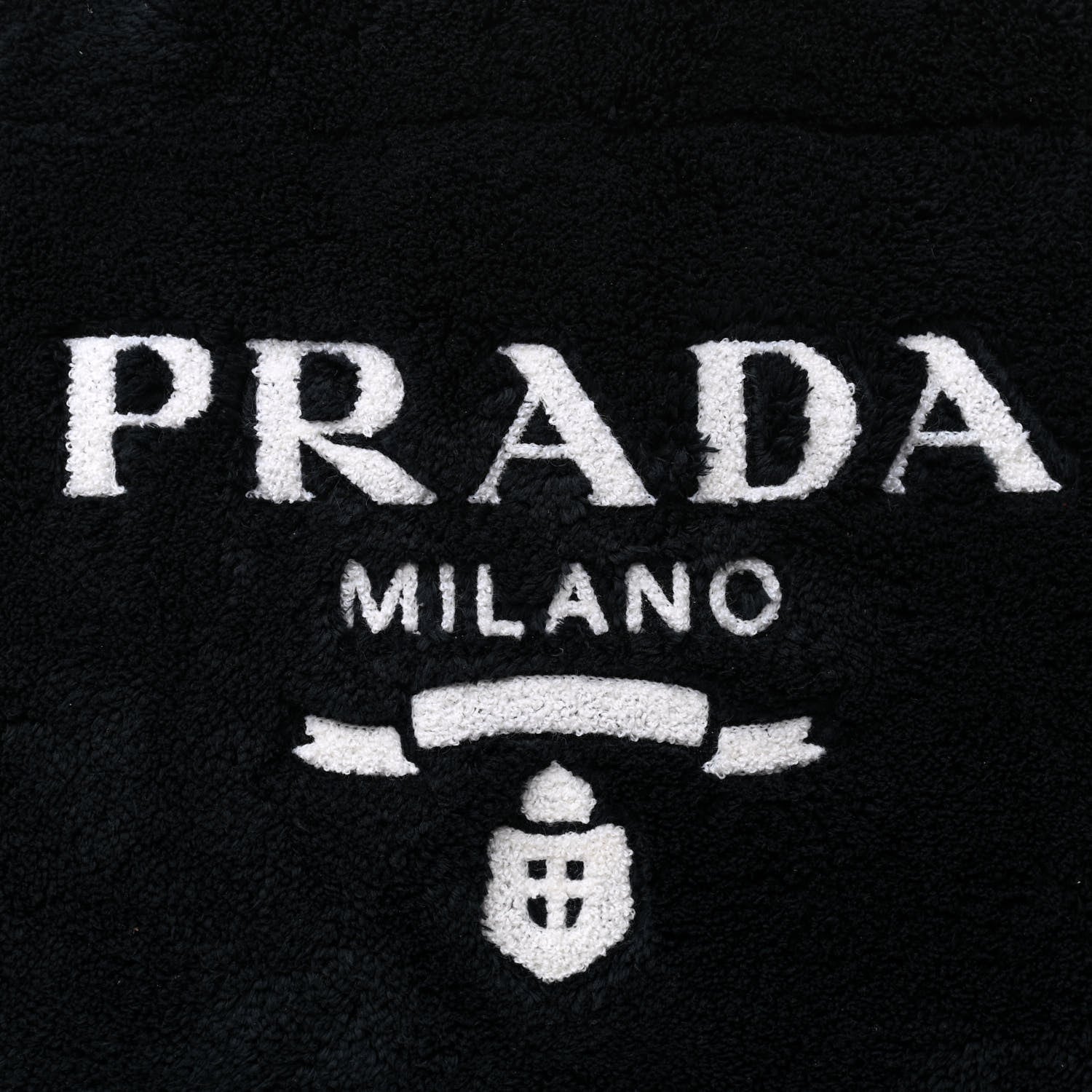 Prada Terry Cloth Tote Bag Black White 8 of 10