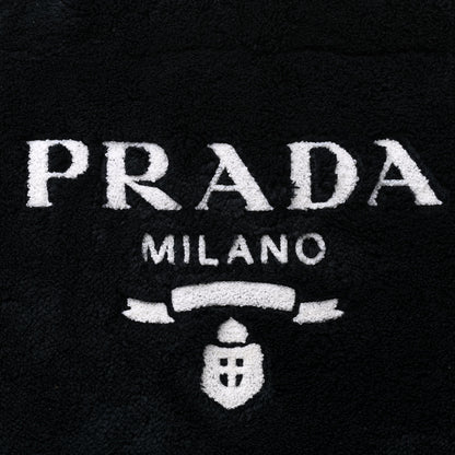 Prada Terry Cloth Tote Bag Black White 8 of 10